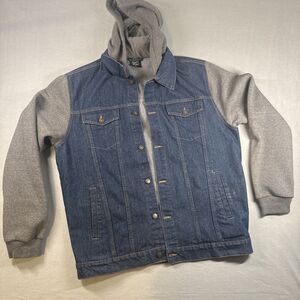 Original Deluxe XL Jean Jacket with Hoodie Streetwear Denim Layer  Modern Urban